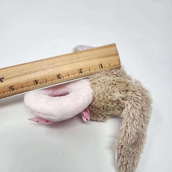 Dan Dee Plush Bunny Baby Rattle With Pink Polka Dot Bow - Picture 7 of 7